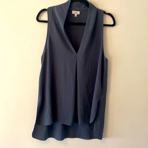 Wilfred sexy v tank in pretty blue/gray is longer in back with shirttail hem
